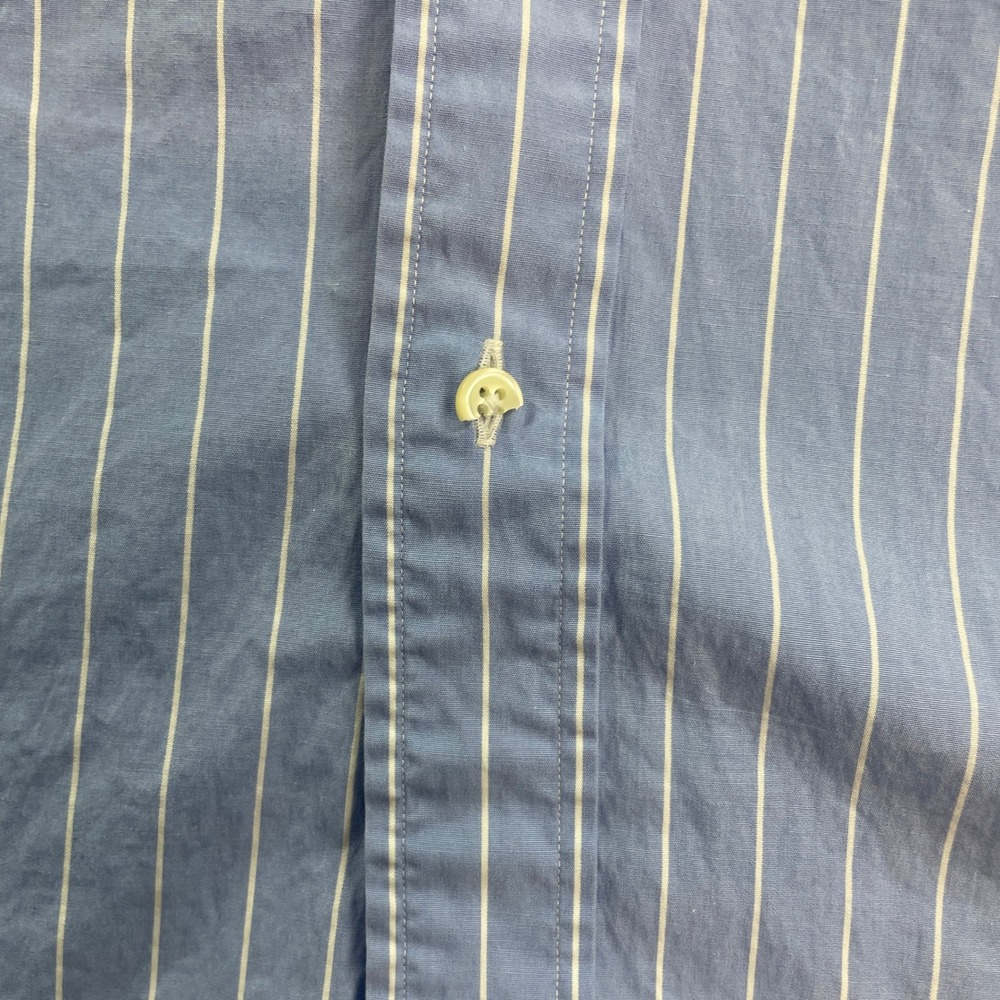 Ralph Lauren Mens Button Down Shirt XXL Blue Striped Short Sleeve Classic Fit - Picture 12 of 13